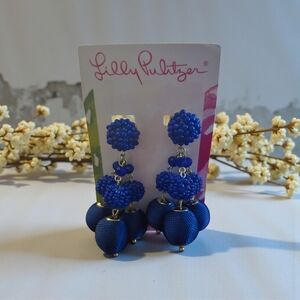 Lilly Pulitzer Vibrant Blue Cluster Earrings